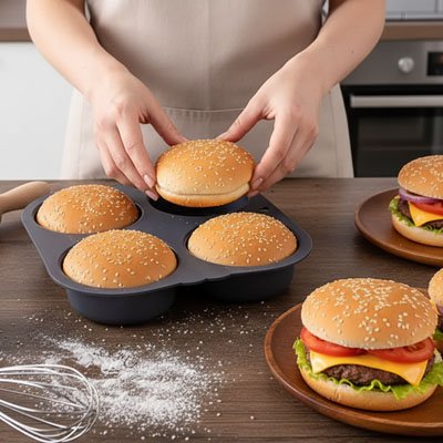 Moule a pain pour une préparation de hamburger