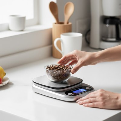 Balance Cuisine avec un bol de café en grains