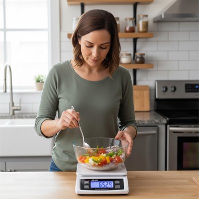 Balance Cuisine pesant diffèrent ingrédiens