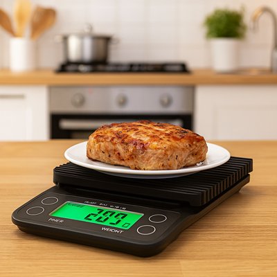 Balance cuisine avec une rissole