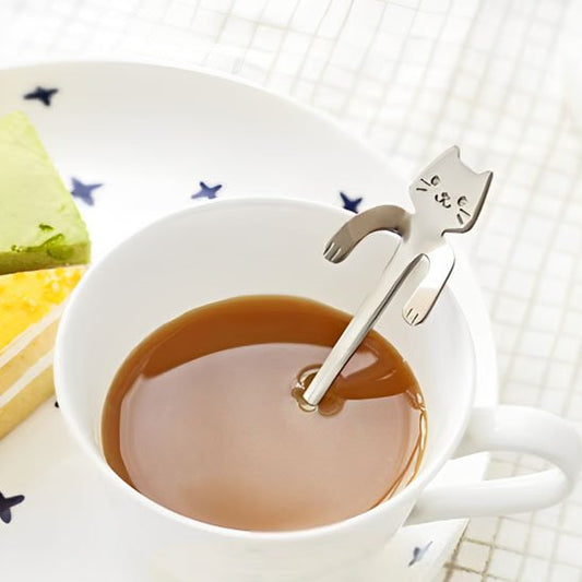 Cuillère chat argente