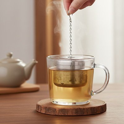 Infuseur à thé dans une tasse à thé