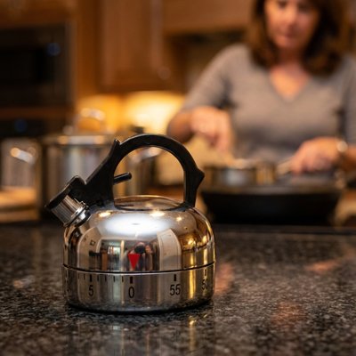 Minuteur cuisine sur le plan de travail