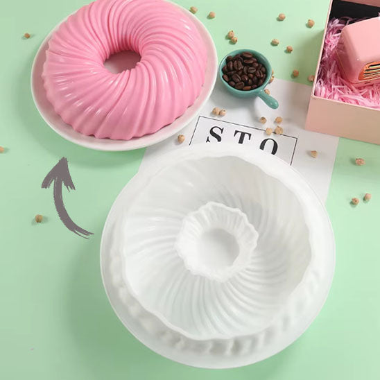 moule à gateau spirale solide rose