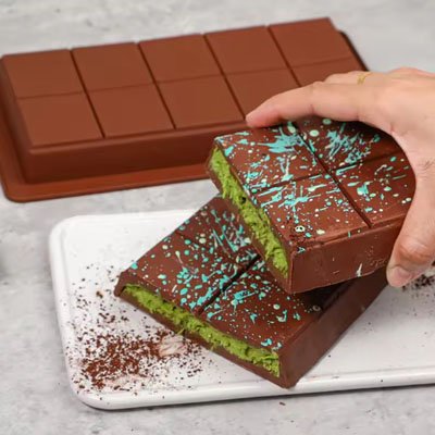 plaque de chocolat coupe en 2