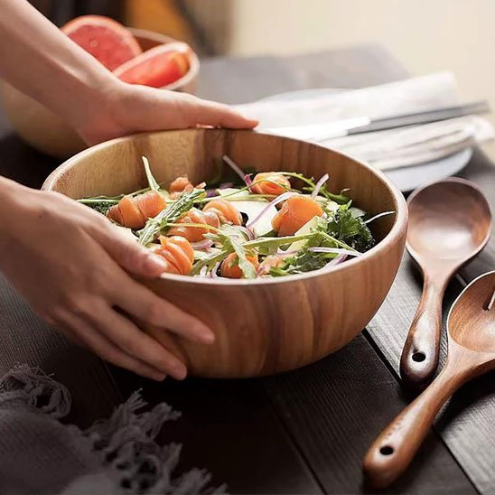 Saladier en Bois Naturel | Élégance Écologique