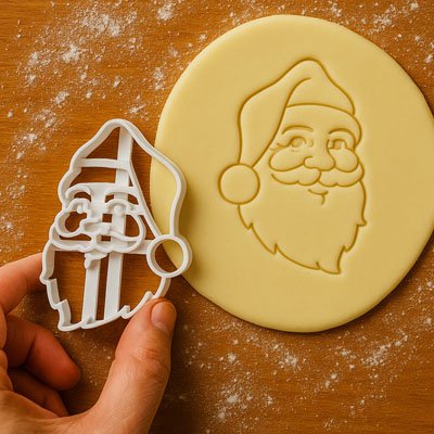 Père Noël avec barbe et chapeau distinctifs