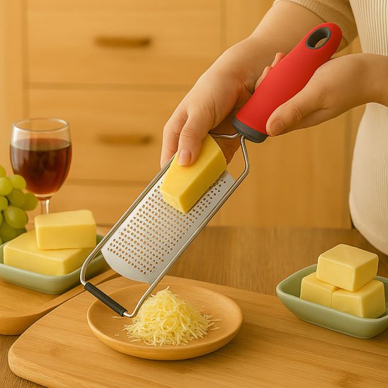 Râpe à fromage avec du fromage