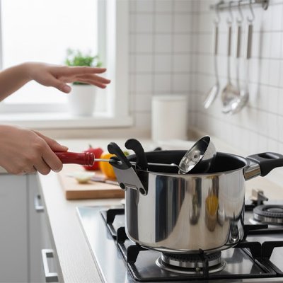 Repose cuillère  avec une louche