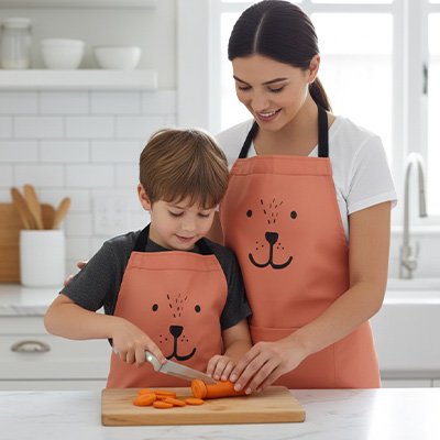 Tablier  femme et enfant orange