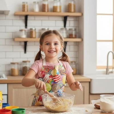 Tablier de cuisine enfant design bonbons