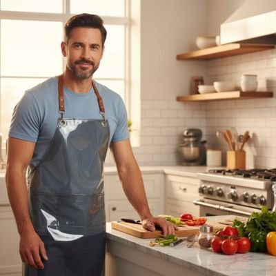 Tablier de cuisine noir homme