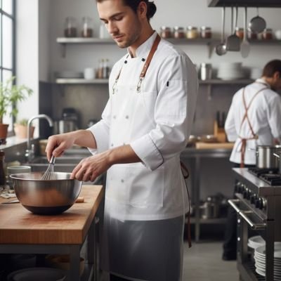 Tablier de cuisine blanc transparent